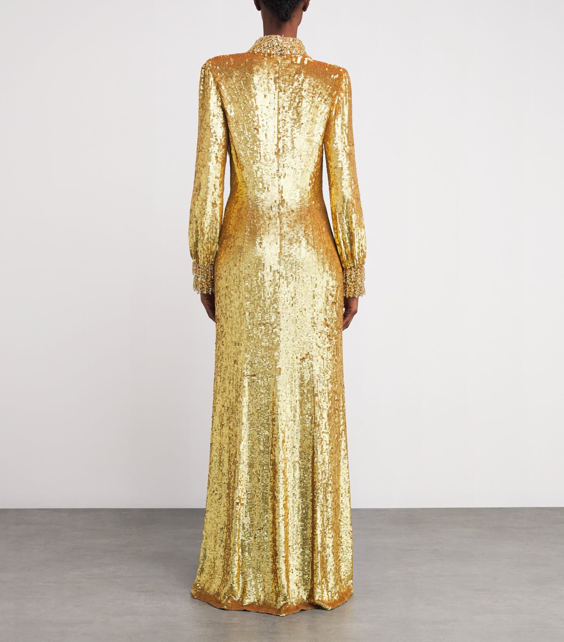 Jenny Packham Gold Sequin Embellished Opium Gown