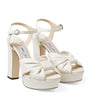 Jimmy Choo White Heloise 120 Leather Sandals