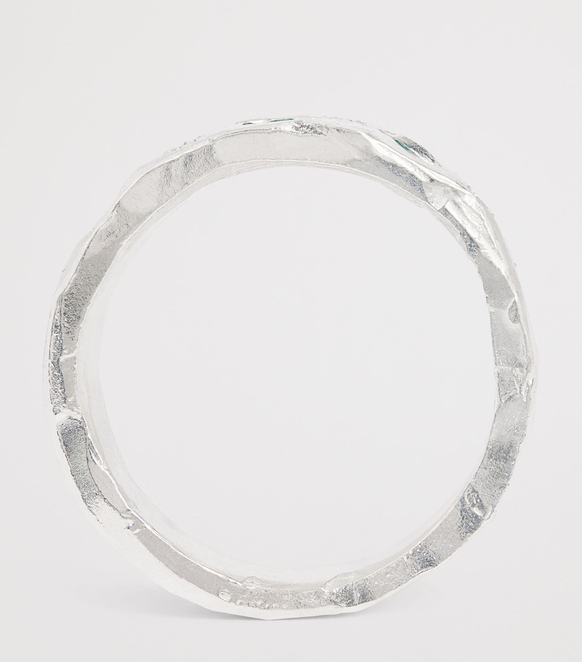 Sterling Silver and Emerald Scatter Ring