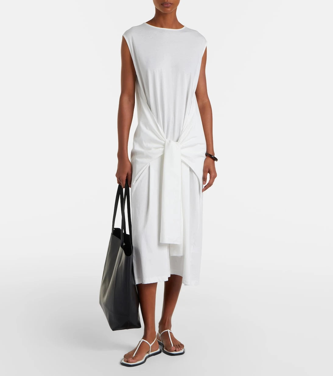 Toteme - Gathered cotton jersey midi dress