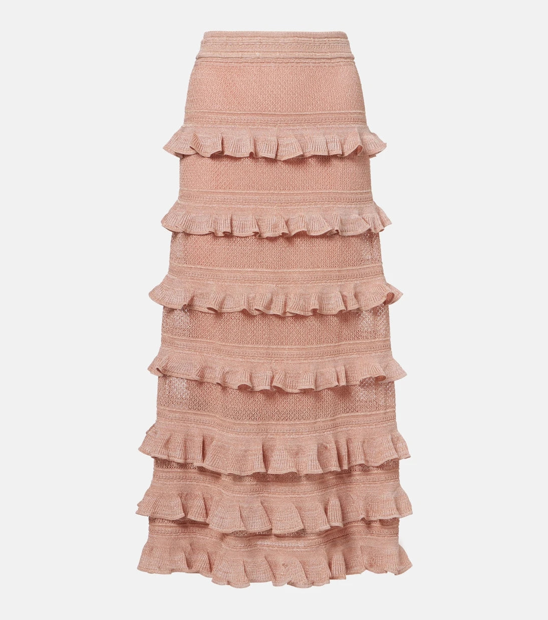 Zimmermann - Rebellion ruffled lamé midi skirt