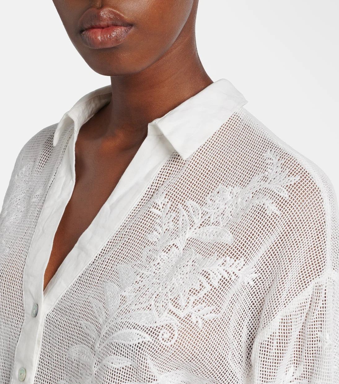 Farm Rio - Nina embroidered cotton shirt