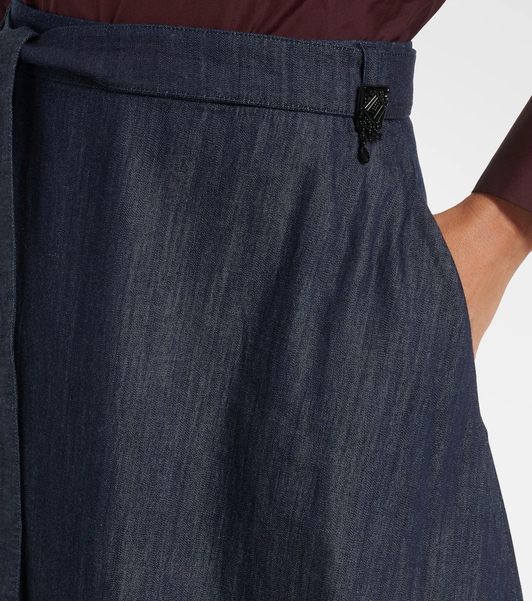 'S Max Mara - Belted denim midi skirt