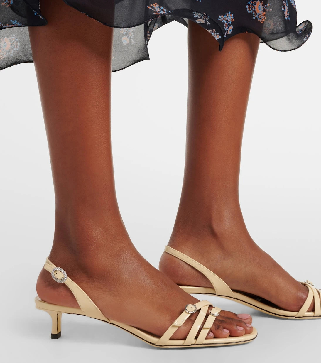 Jimmy Choo - Kaira patent leather slingback sandals