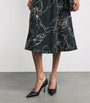 Victoria Beckham Black Printed Dolman Midi Dress