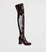 Red Leather Janis Over-The-Knee Boots 85