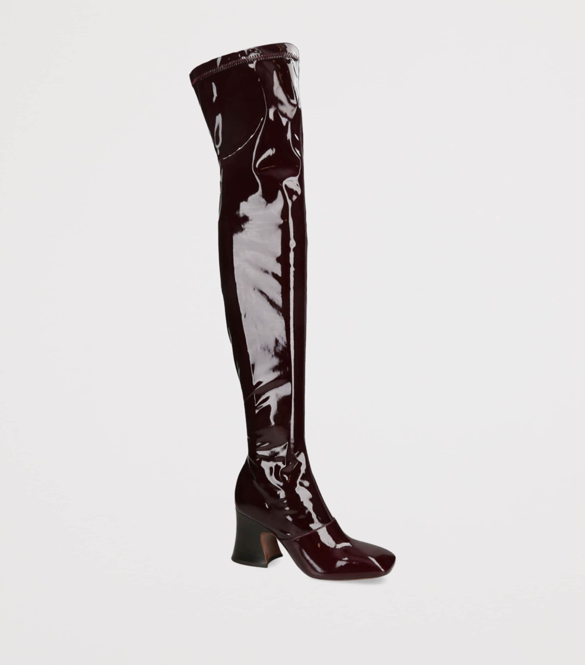 Red Leather Janis Over-The-Knee Boots 85