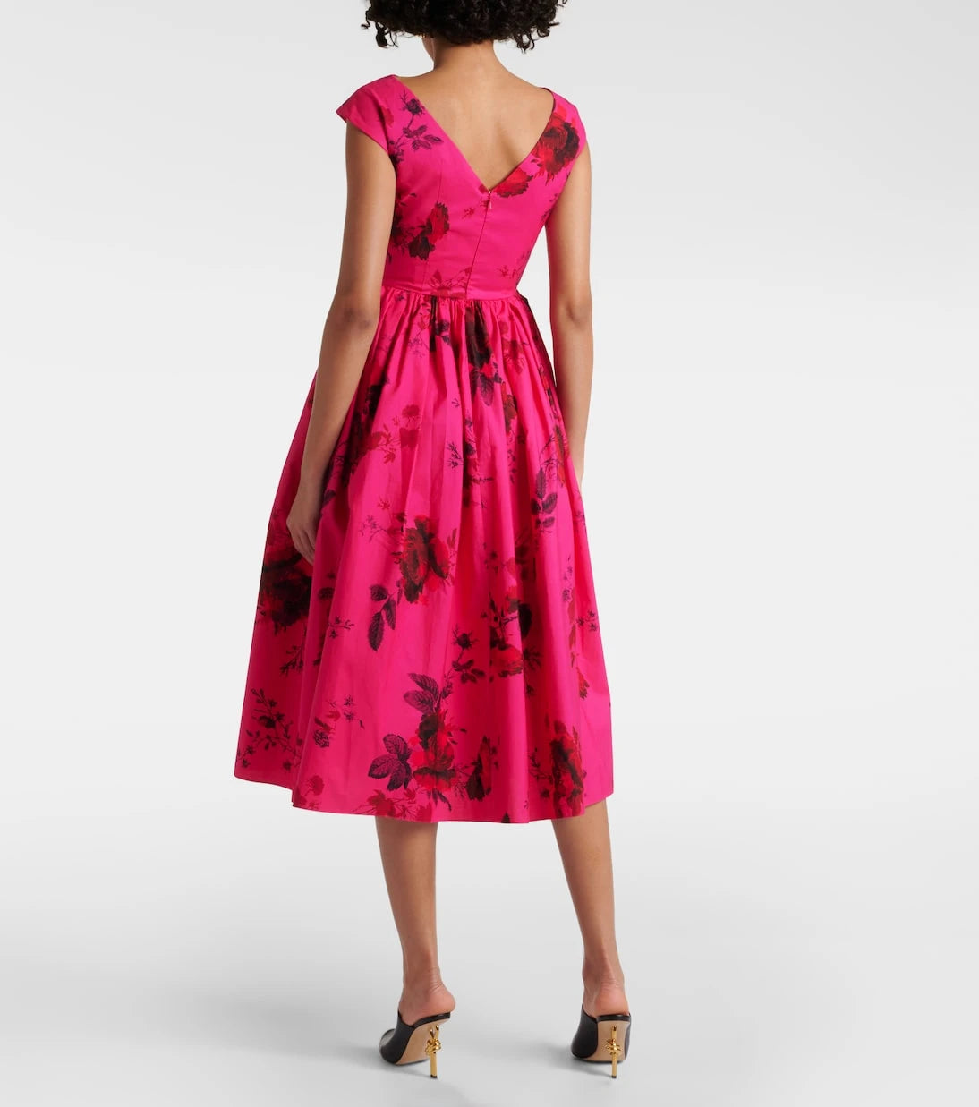 Erdem - Floral cotton faille midi dress