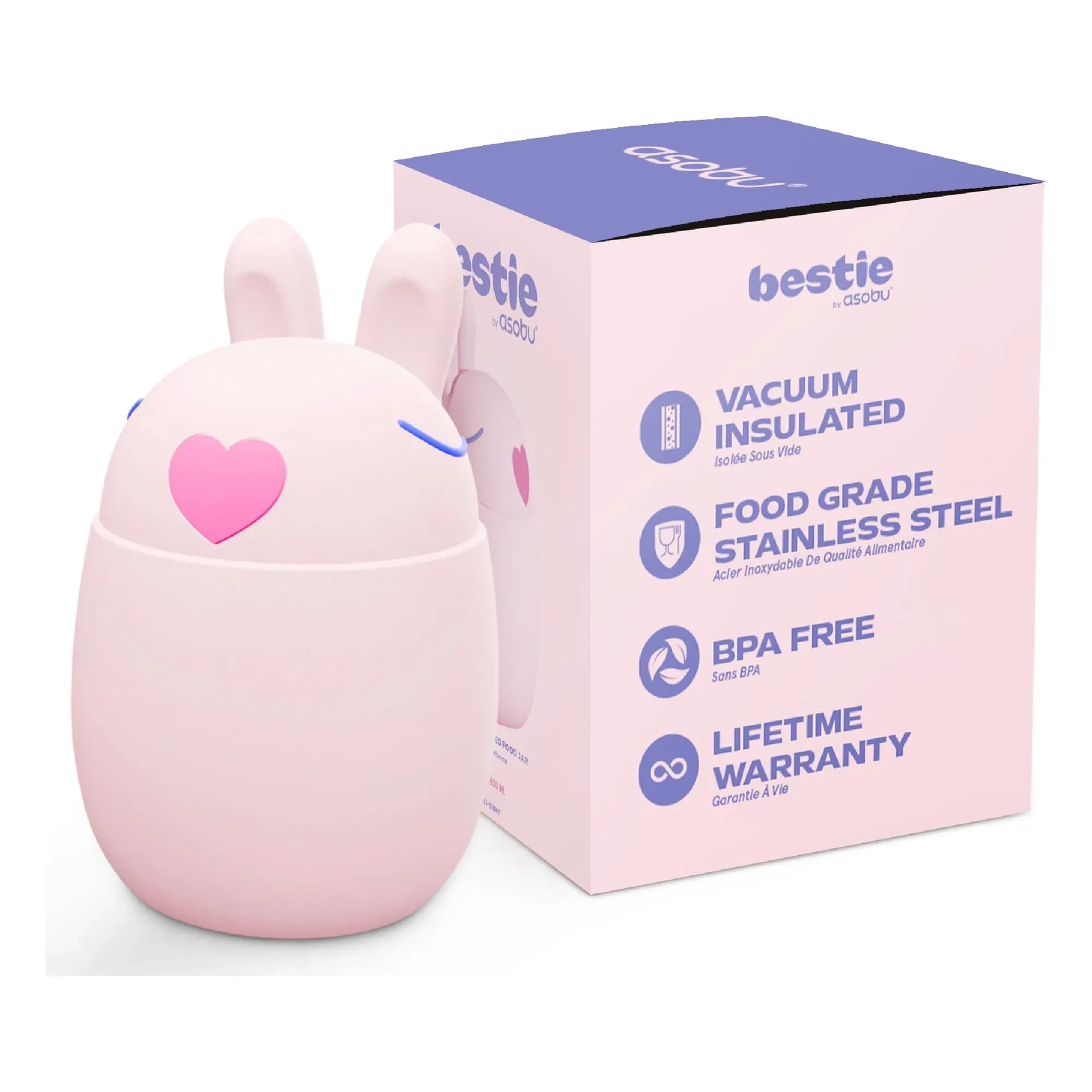 Asobu - Isothermal lunch box Rabbit | Pale Pink