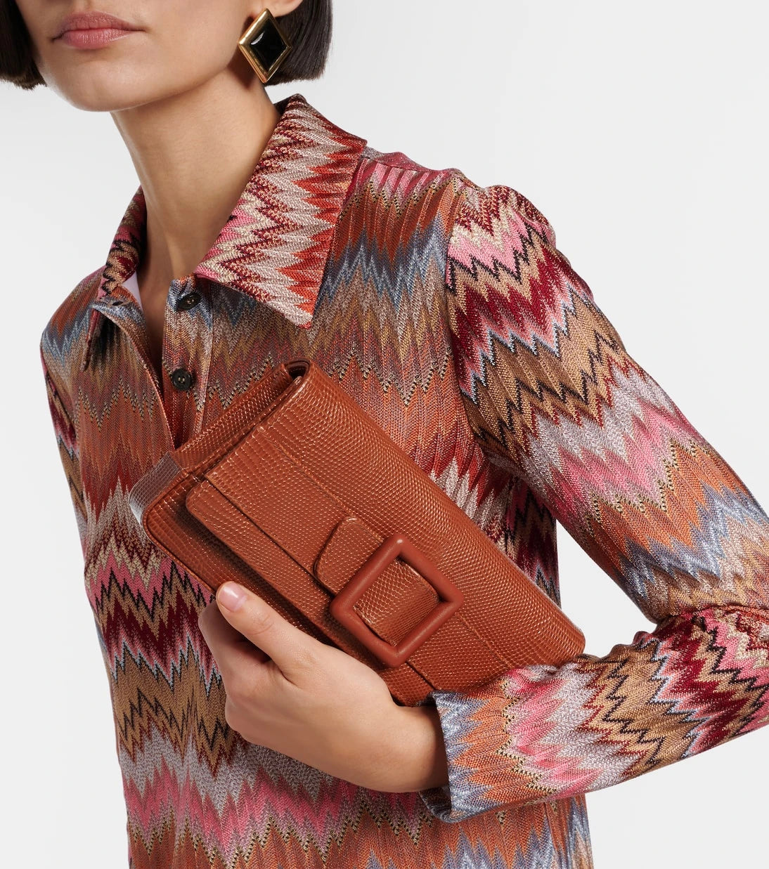 Manolo Blahnik - Maygot snake-effect leather clutch