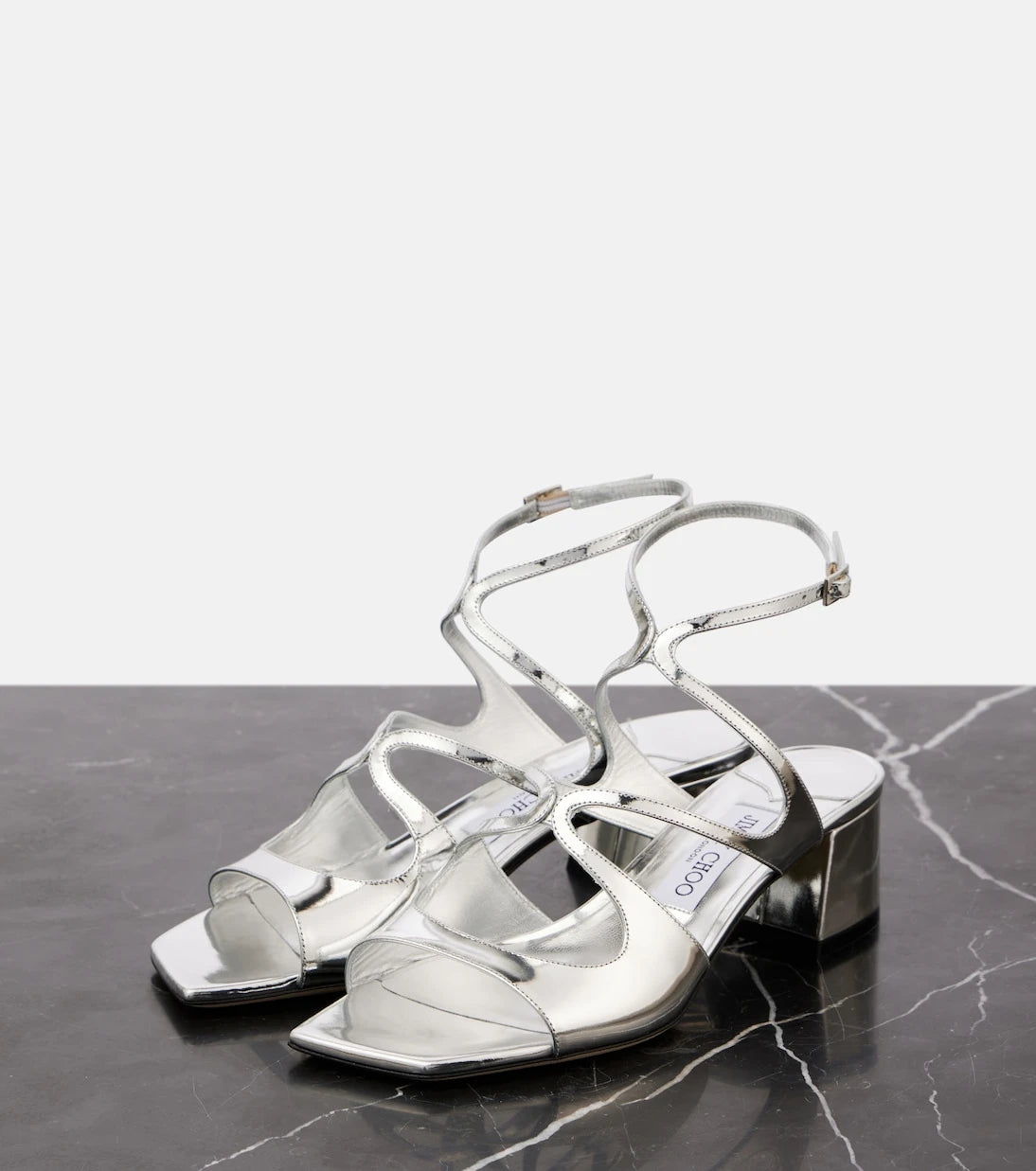 Jimmy Choo - Azilia 45 metallic leather sandals