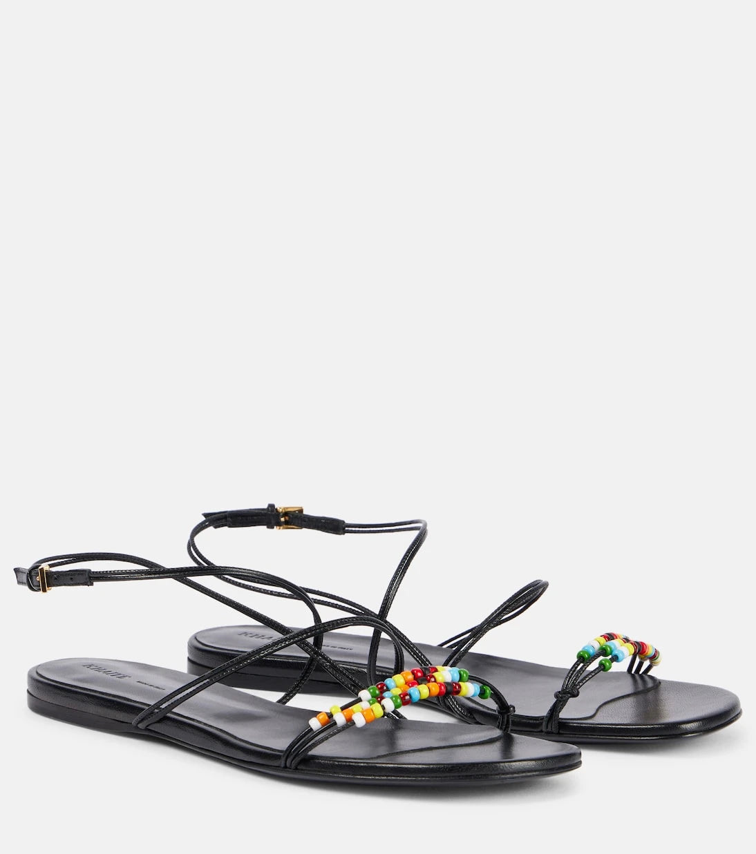 Khaite - Loop beaded leather sandals