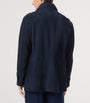 Navy Suede Four-Pocket Jacket