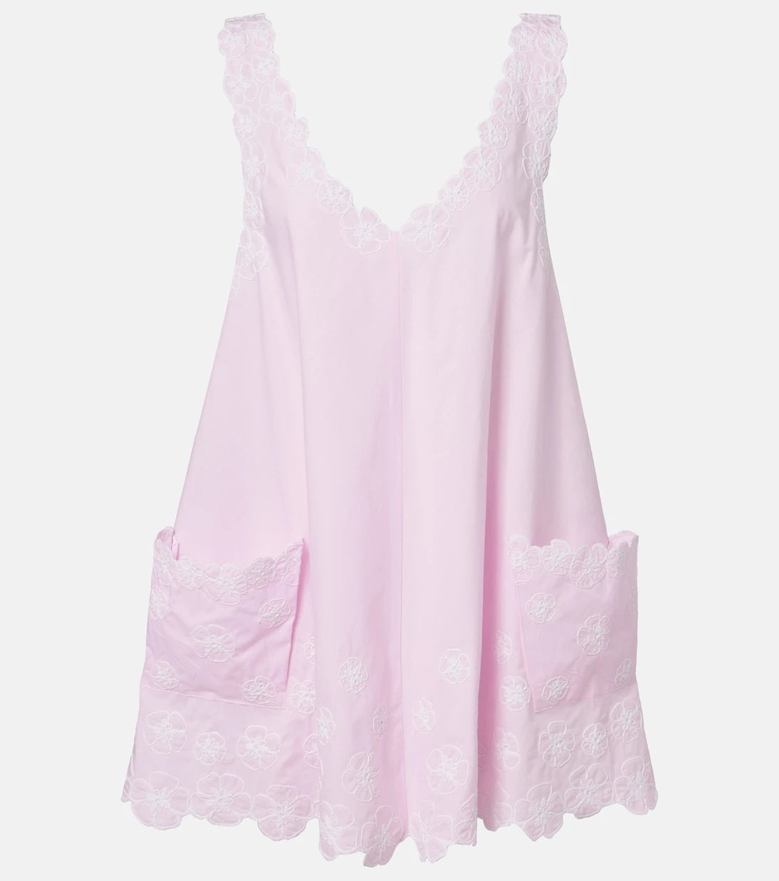 Juliet Dunn - Embroidered cotton poplin minidress