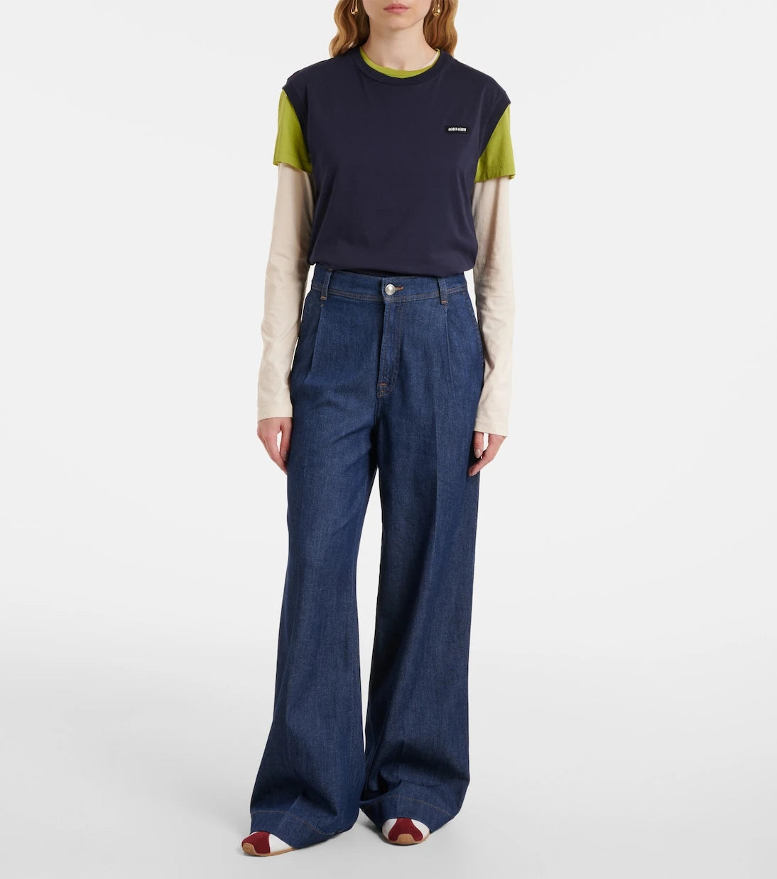 7 For All Mankind - Pleated high-rise wide-leg jeans