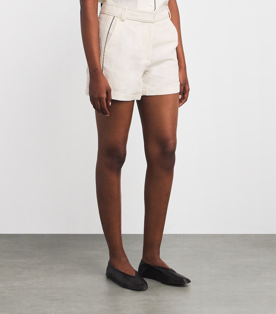 Tory Burch White Stripe Shorts