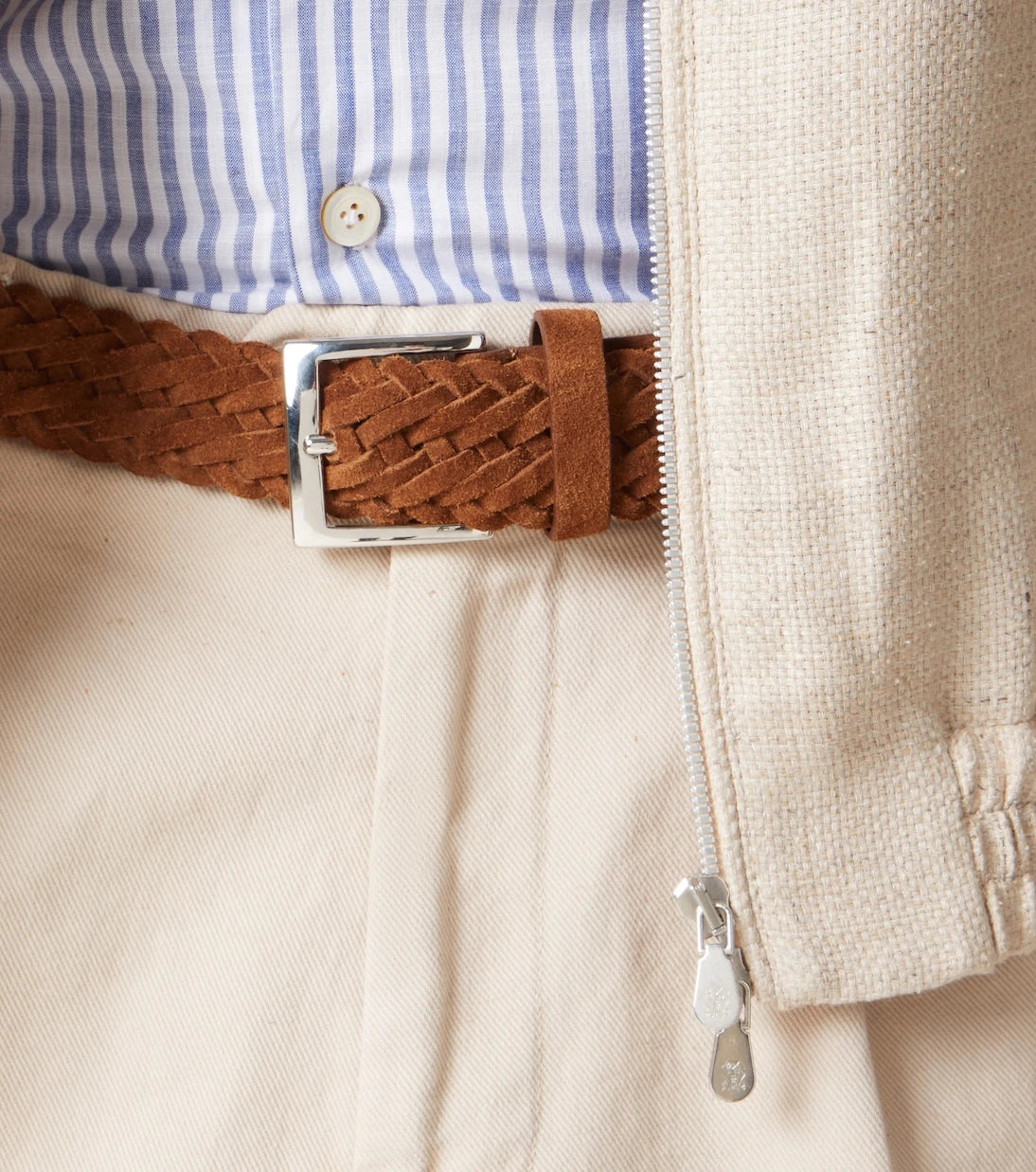 Kiton - Woven suede belt