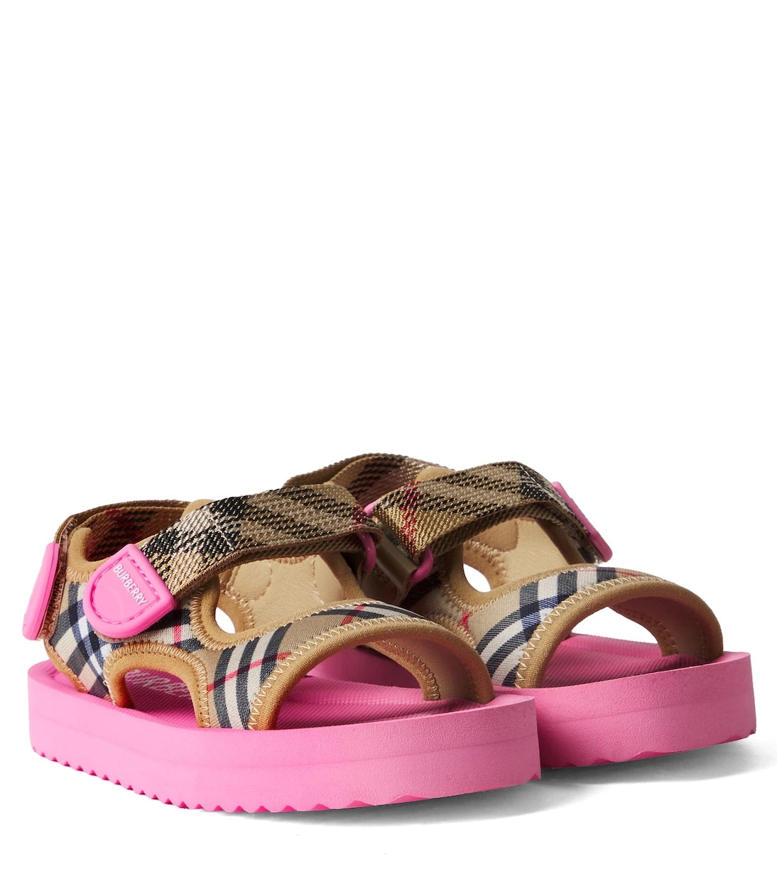 Burberry Kids - صنادل بنقشة مربعات بربري