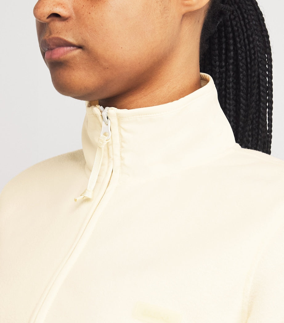 Skims Ivory Cropped Fleece Jacket