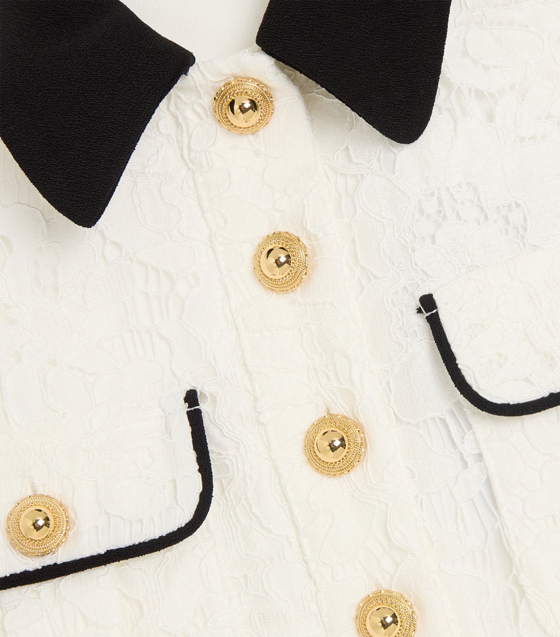 Self-Portrait Kids White Lace Contrast-Collar Dress (3-12 Years)