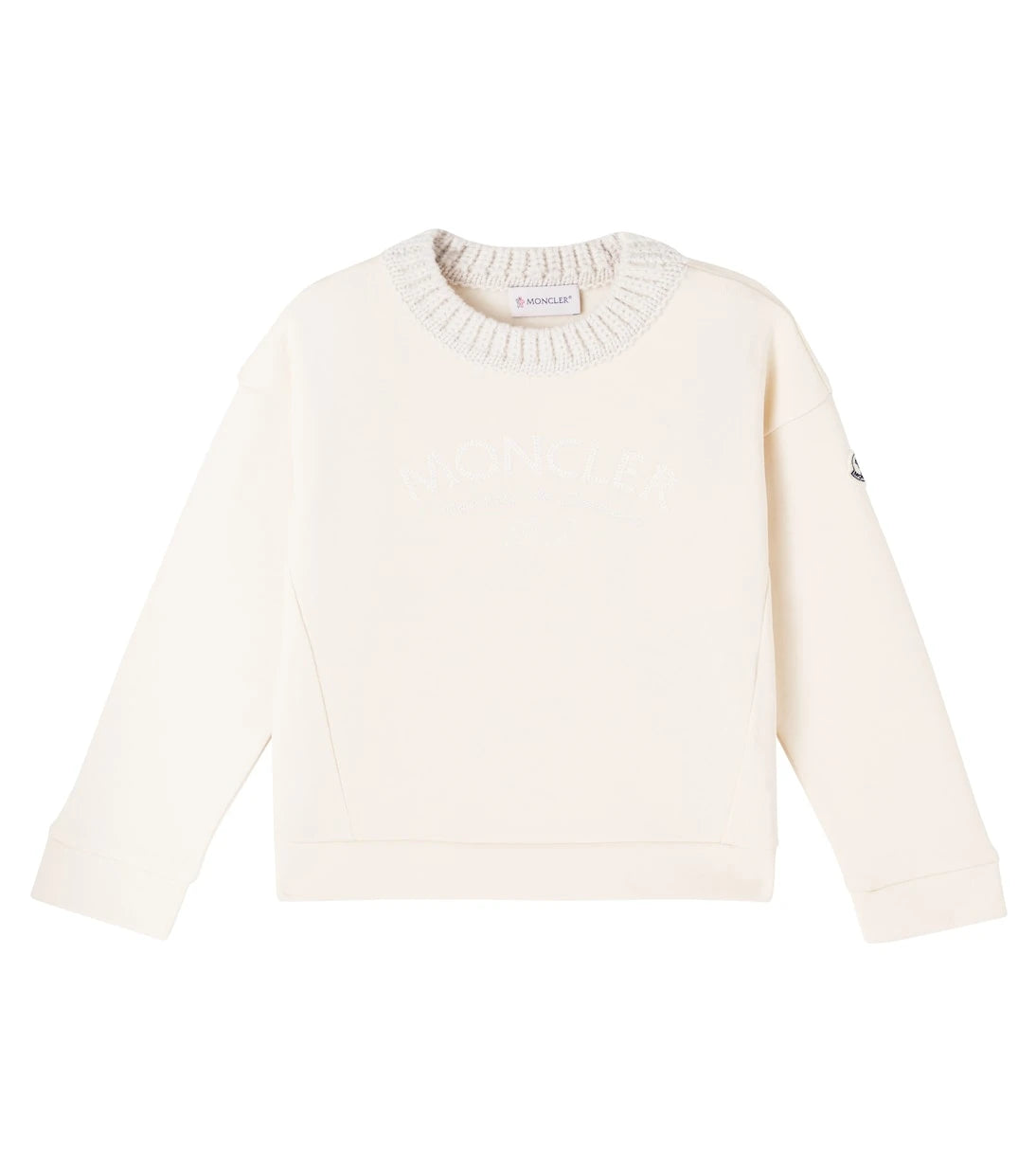 Moncler Enfant - Wool-trimmed cotton jersey sweatshirt