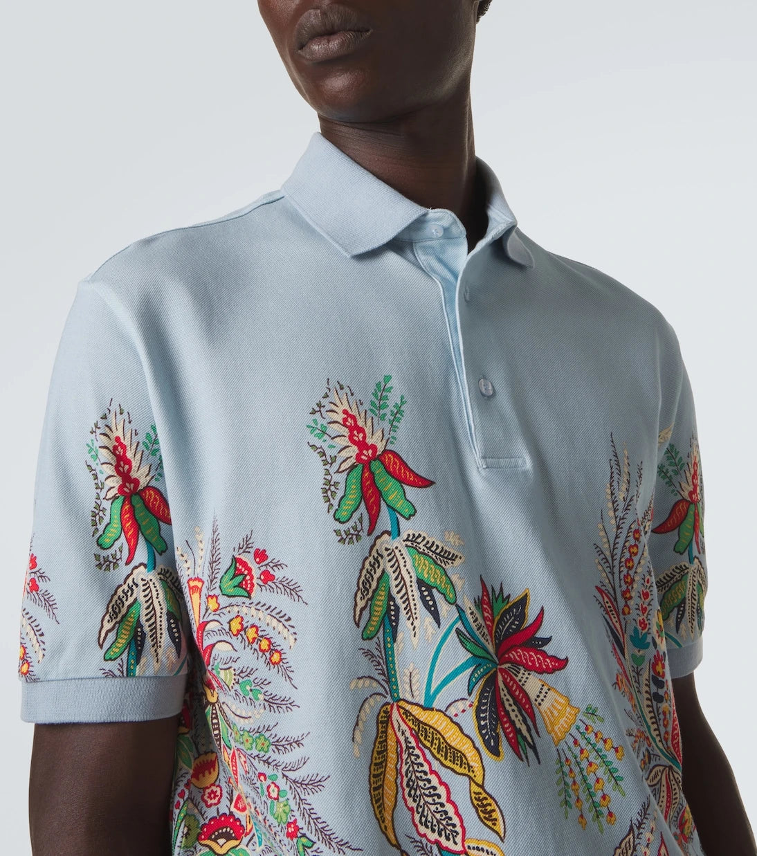 Etro - Printed cotton piqué polo shirt