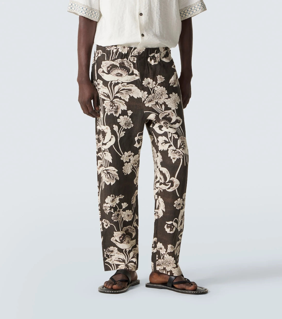 Commas - Floral linen straight pants