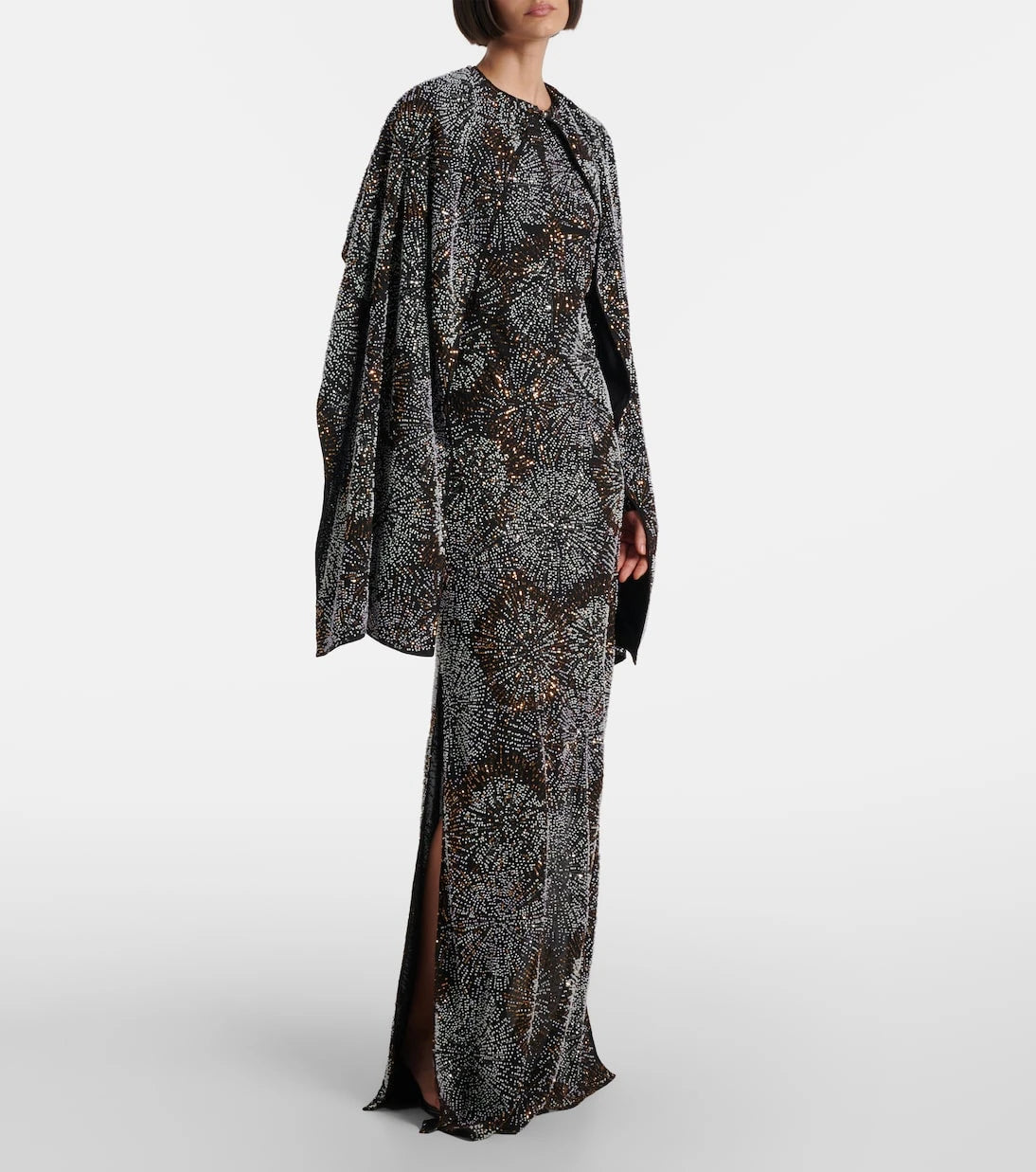 Rabanne - Embellished caped gown