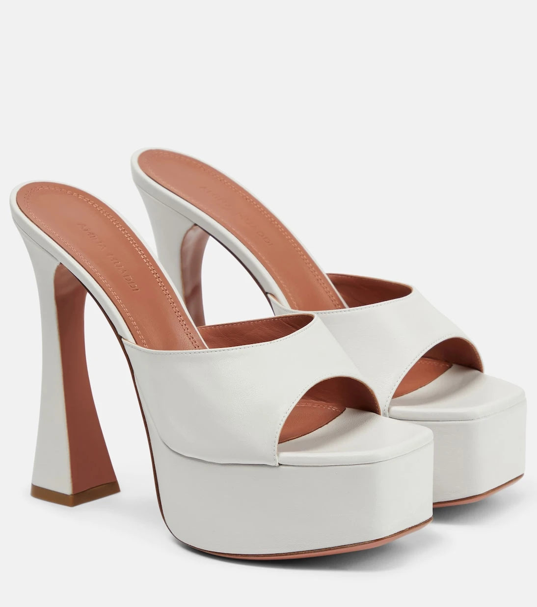 Amina Muaddi - Dalida leather platform mules