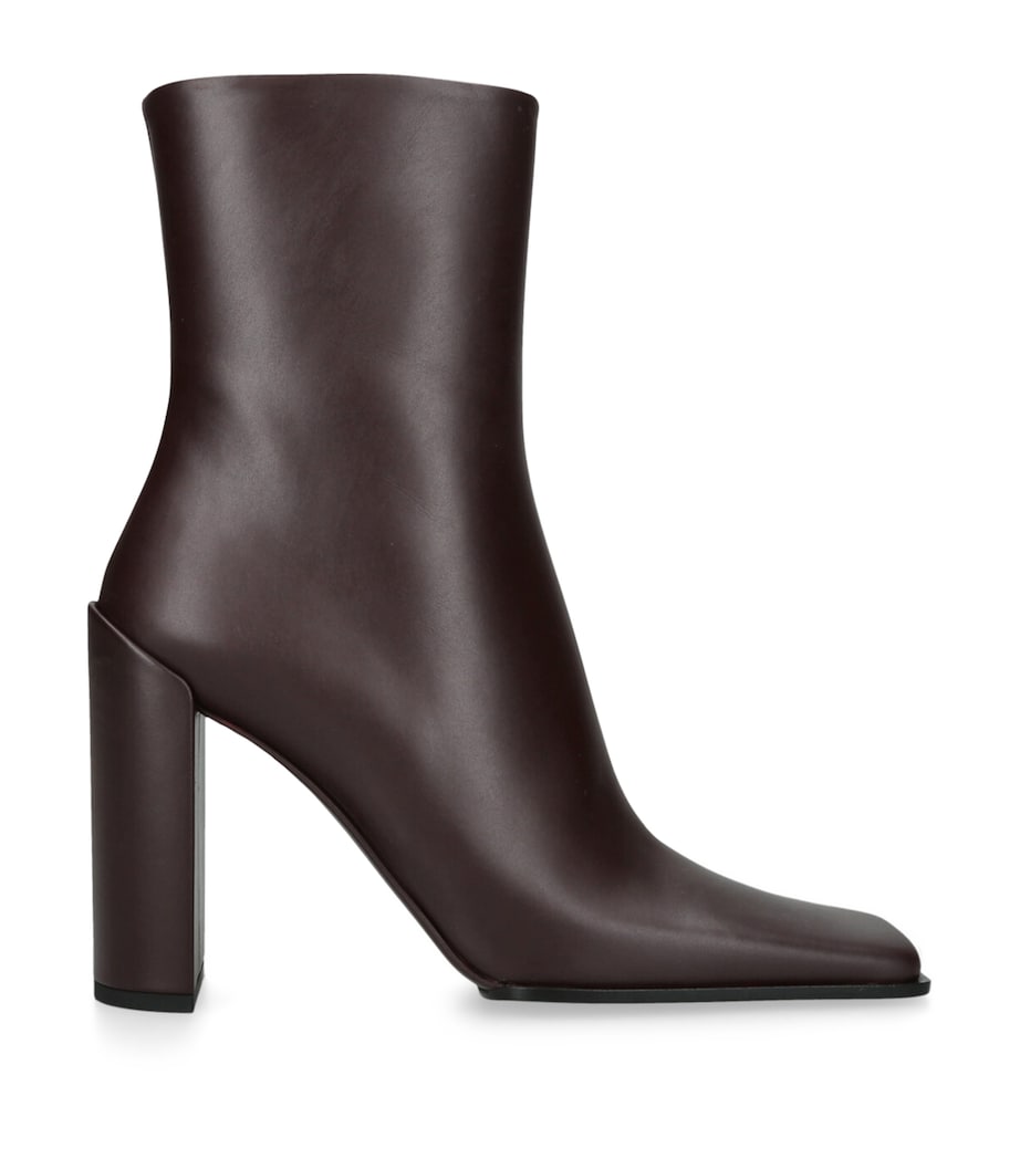 Alaïa Brown Leather Square-Toe Ankle Boots 90