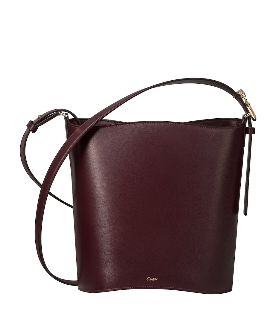 Cartier Burgundy Small Leather Panthère C de Cartier Bucket Bag
