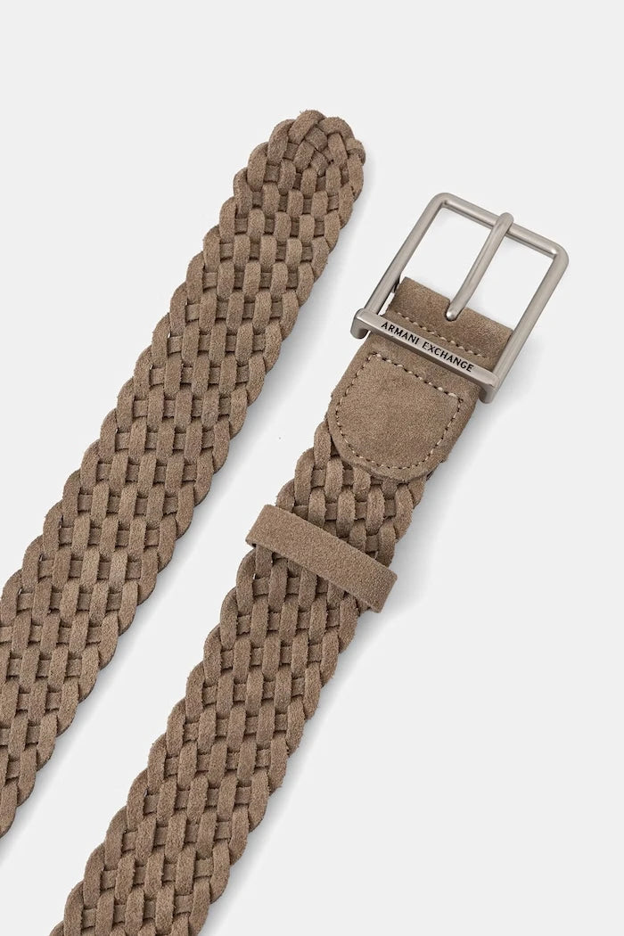 Armani Exchange erkek süet kumaş kemer