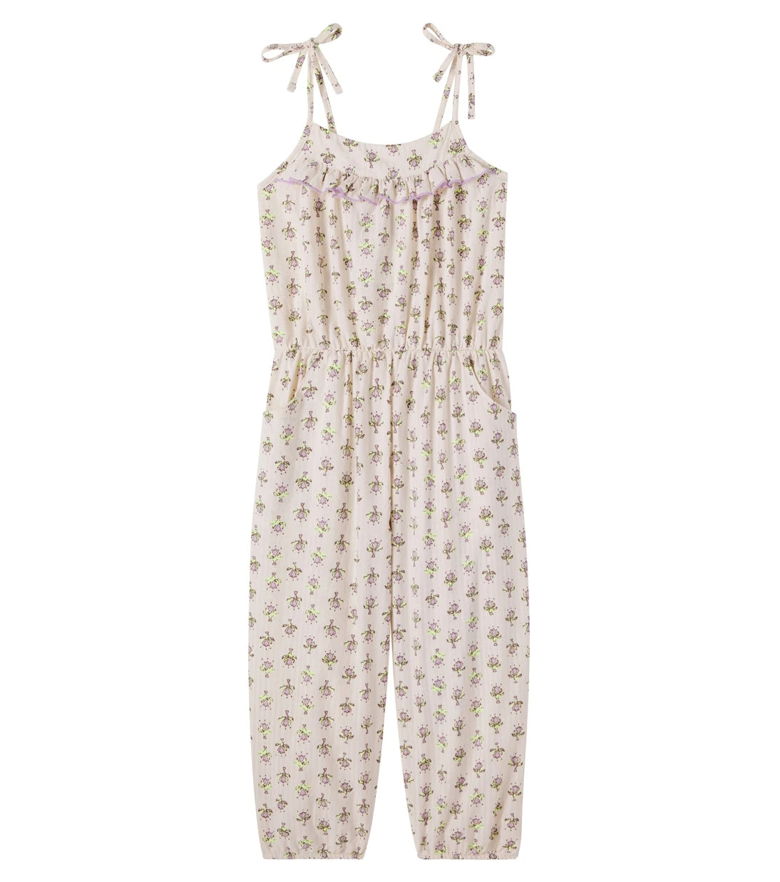 Cozmo - Sunny floral cotton overalls