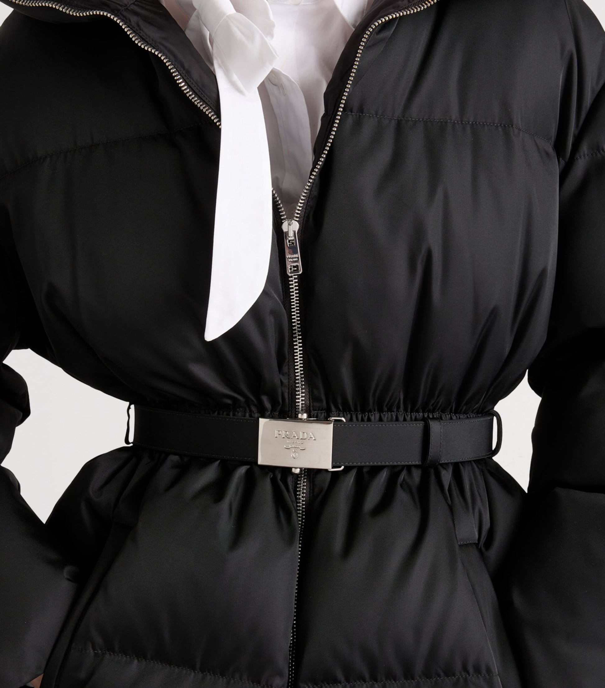 Prada Black Down Re-Nylon Hooded Jacket