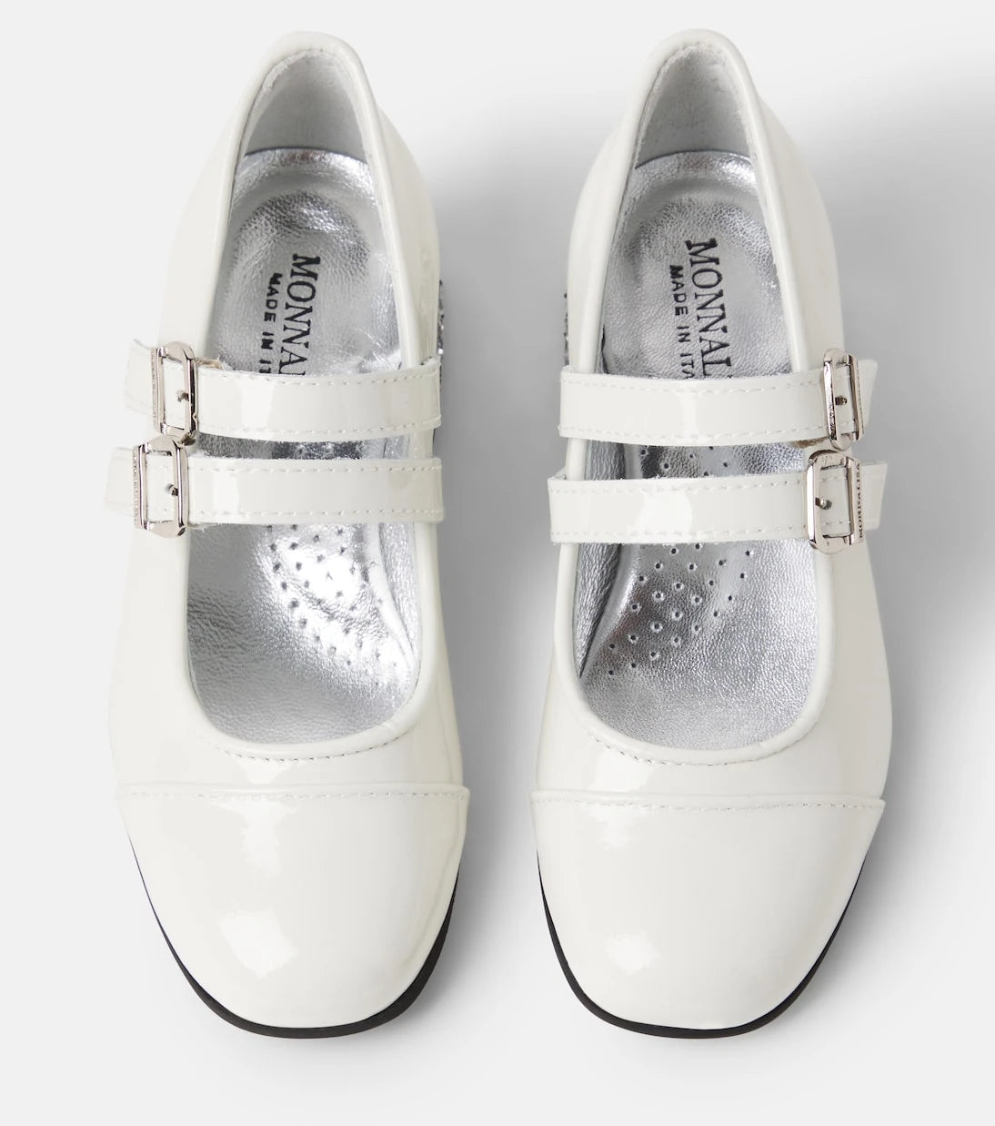 Monnalisa - Glitter patent leather Mary Jane flats
