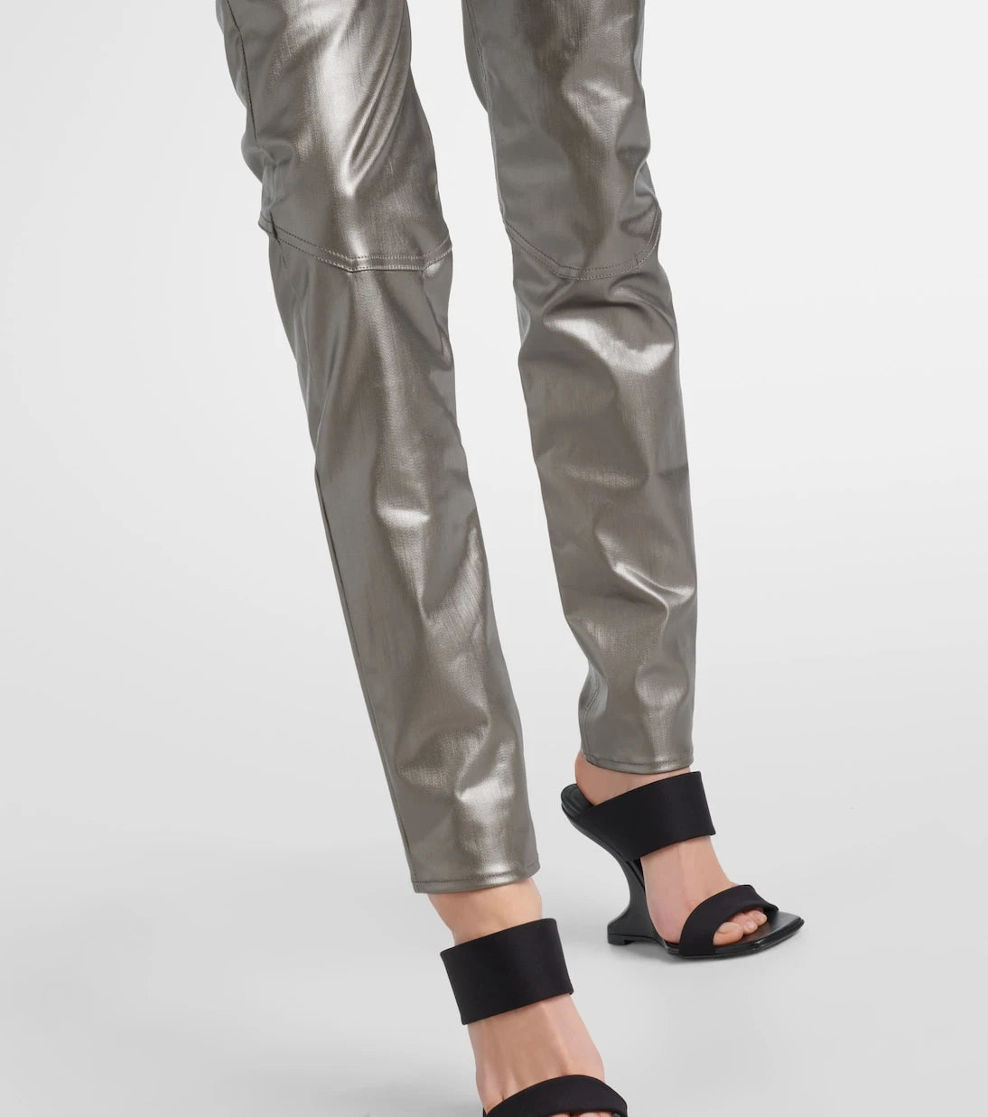 Rick Owens - Metallic denim leggings