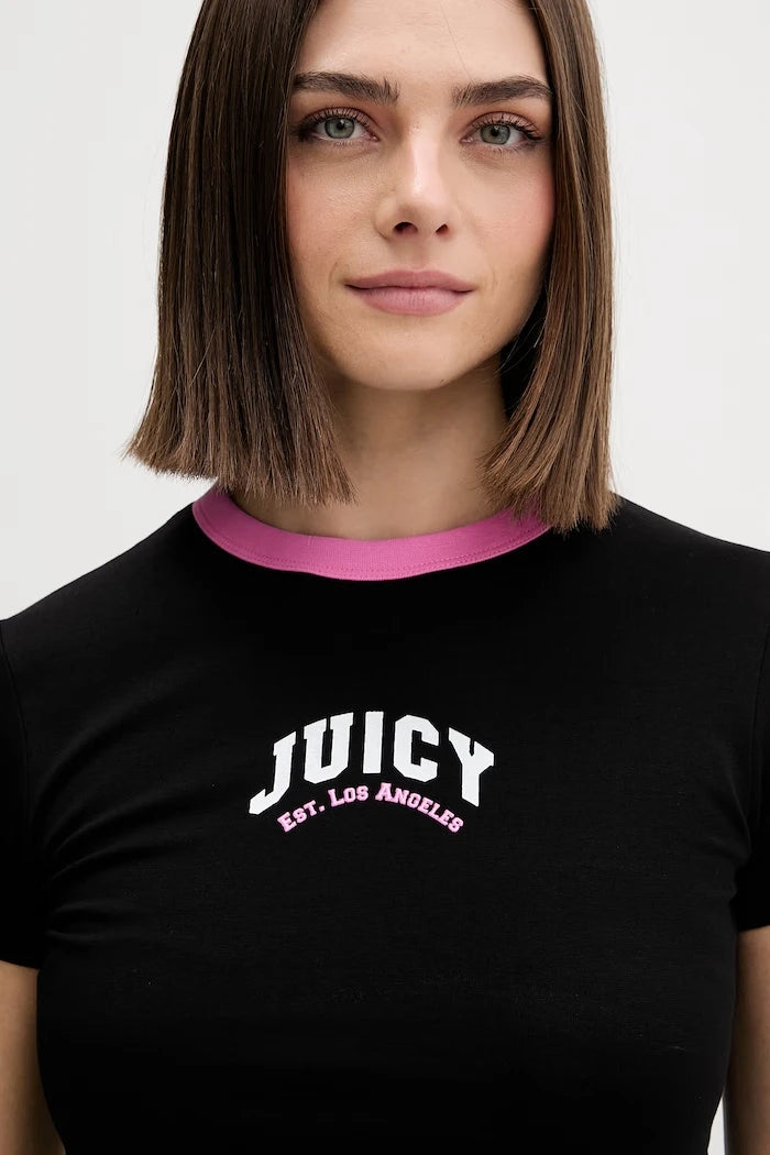 Juicy Couture тениска дамска с памук RINGER TSHIRT