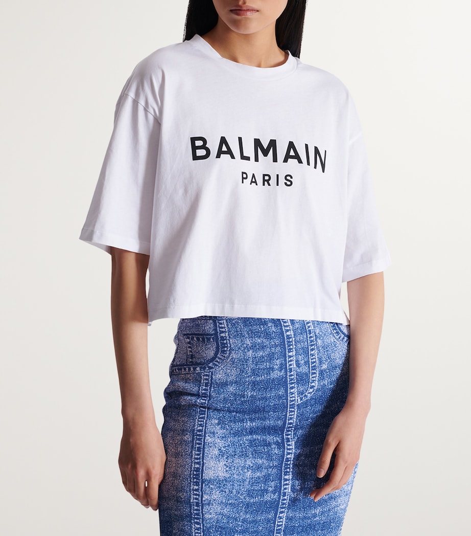 White Cropped Logo T-Shirt