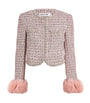 Self-Portrait Pink Bouclé Fur-Trim Jacket