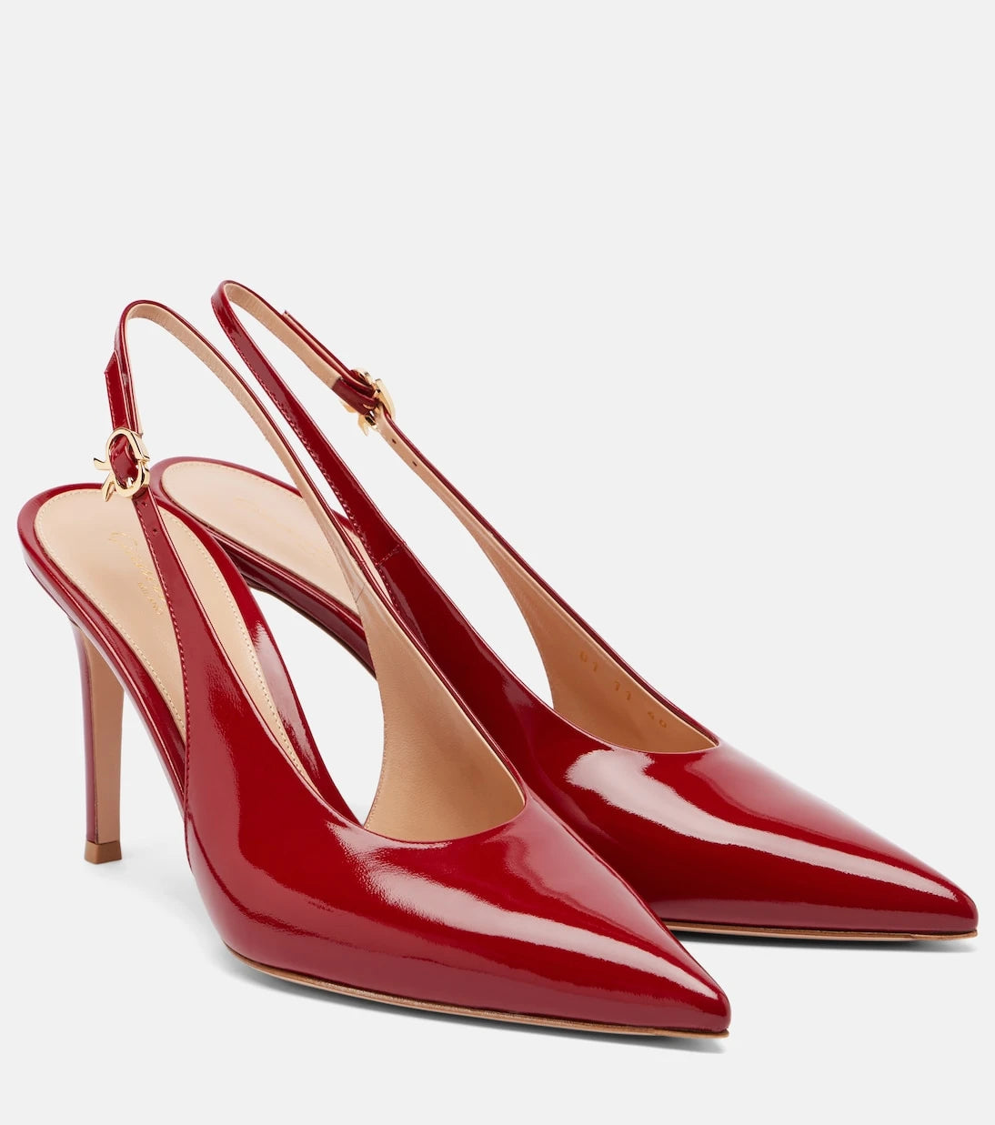 Gianvito Rossi - Robbie 85 patent leather slingback pumps