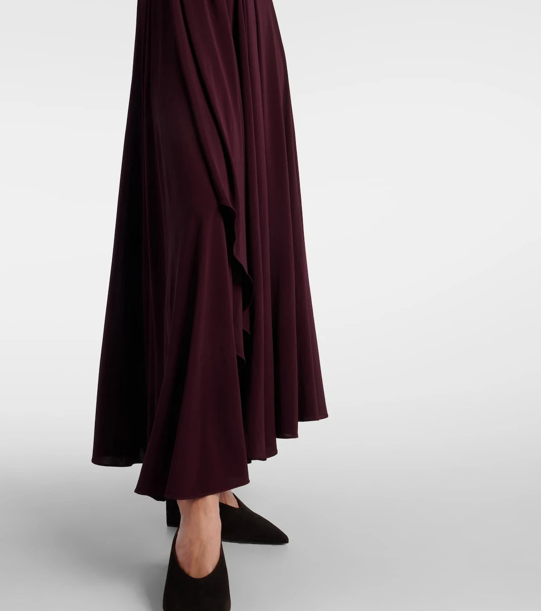 Alaïa - فستان ماكسي جيرسي بياقة رسن منسدلة