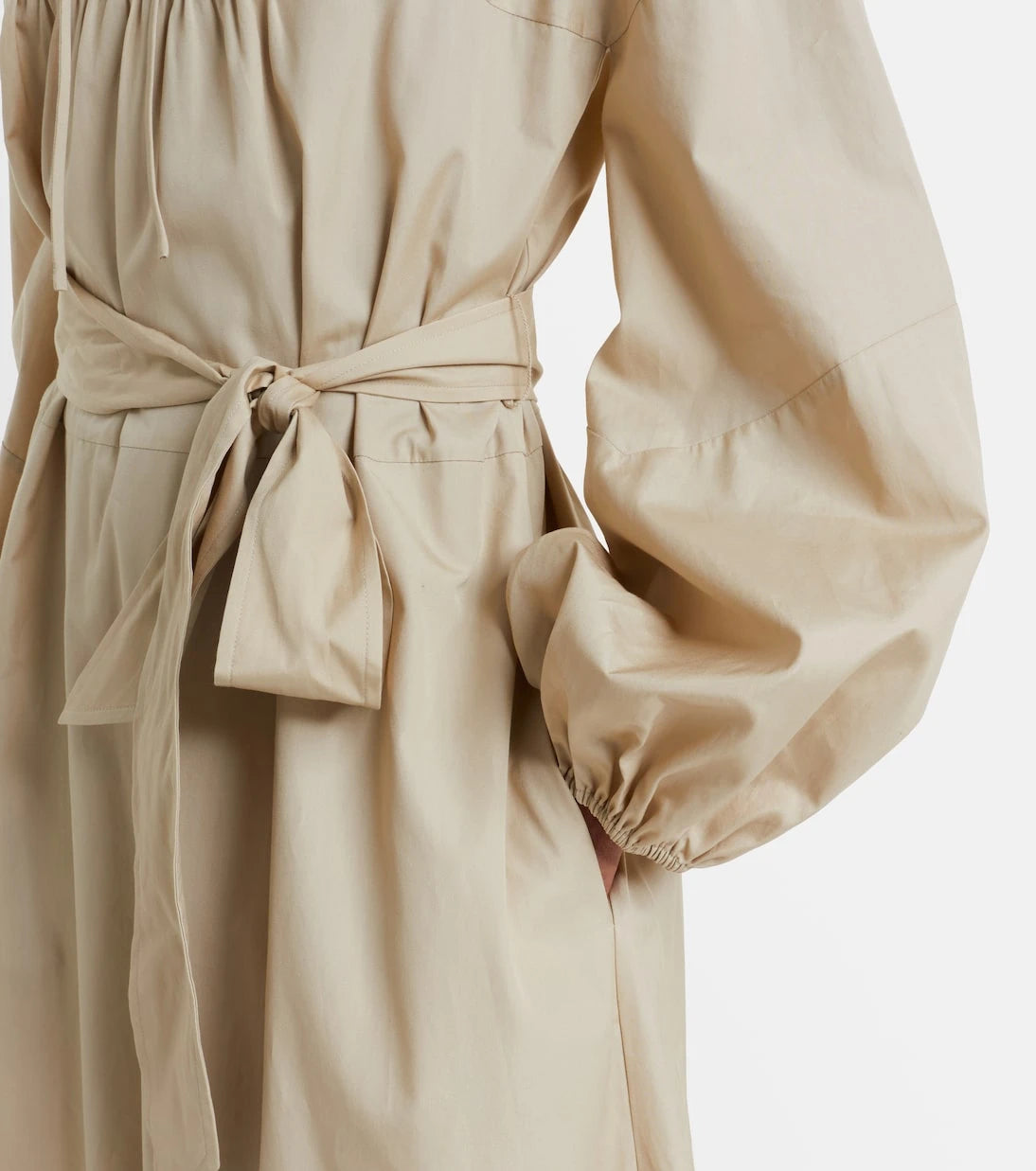 Vince - Belted cotton poplin midi dress