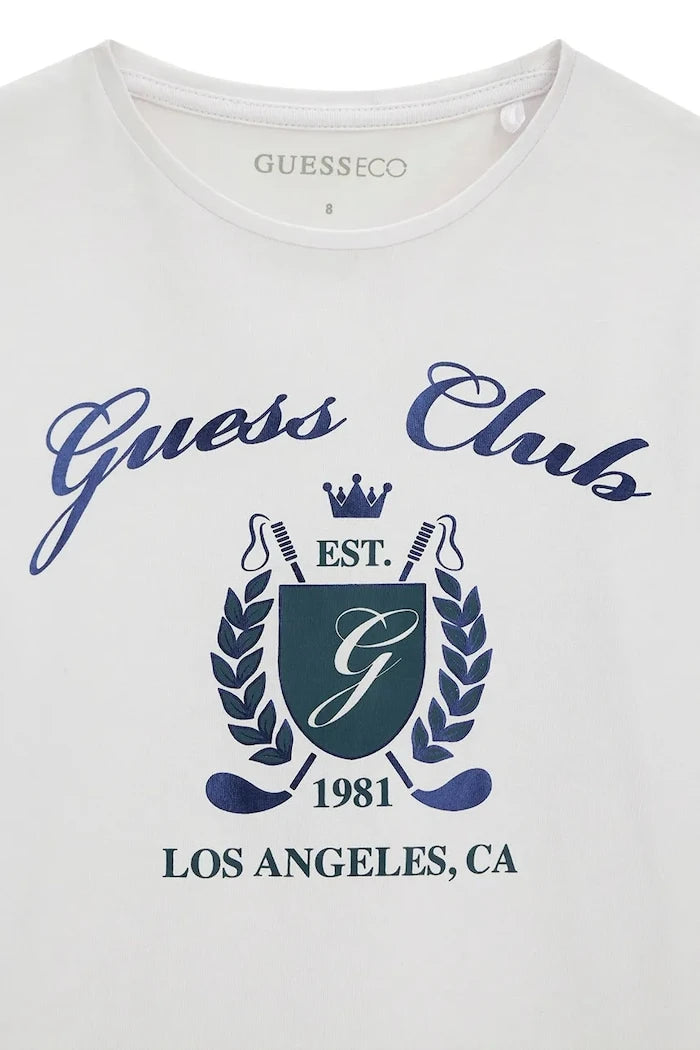 Guess çocuklar için pamuk ve elastan uzun kollu bluz