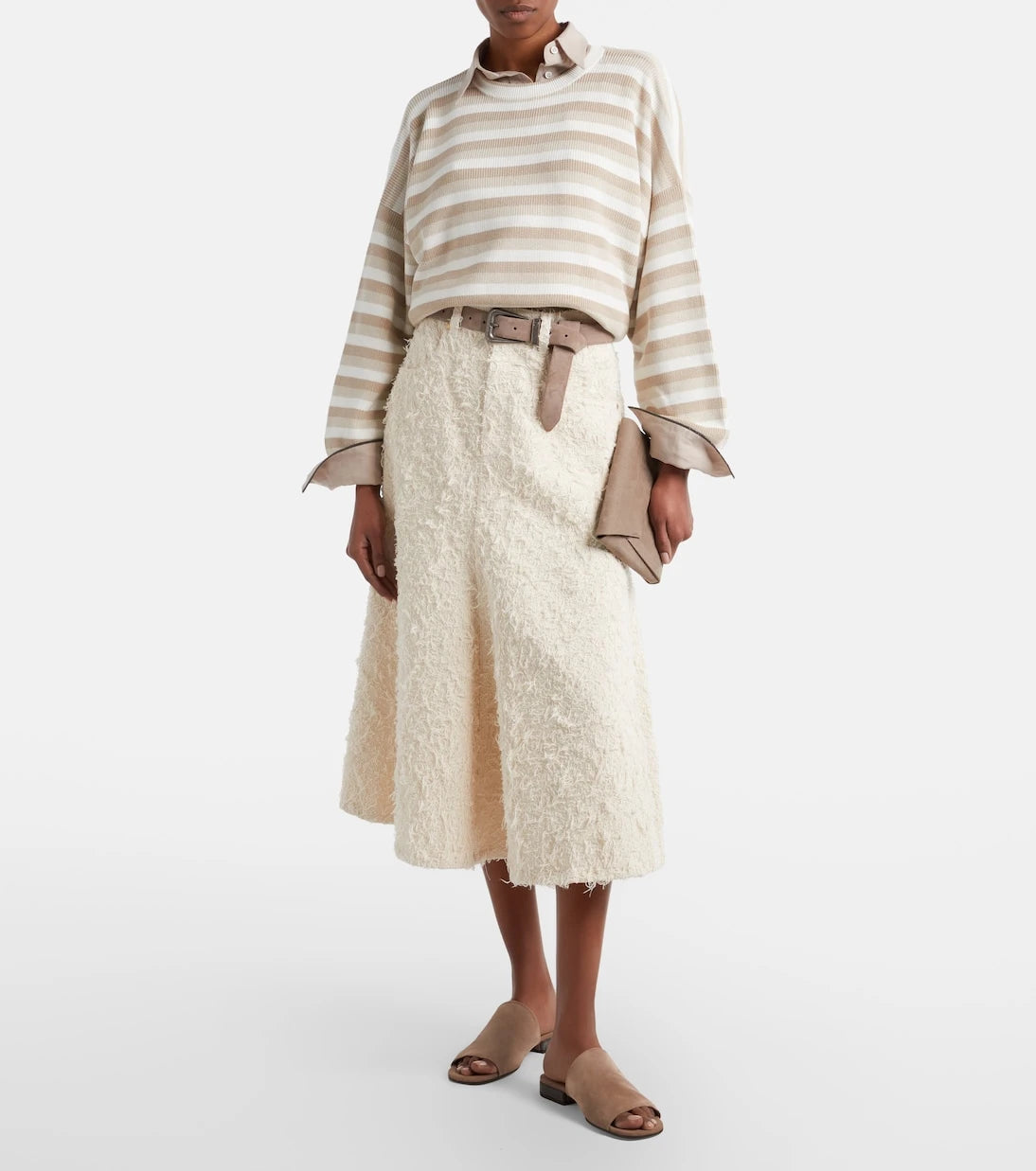 Brunello Cucinelli - Denim midi skirt