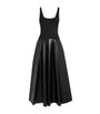 Alice+Olivia Black Scuba-Faux Leather Adley Dress