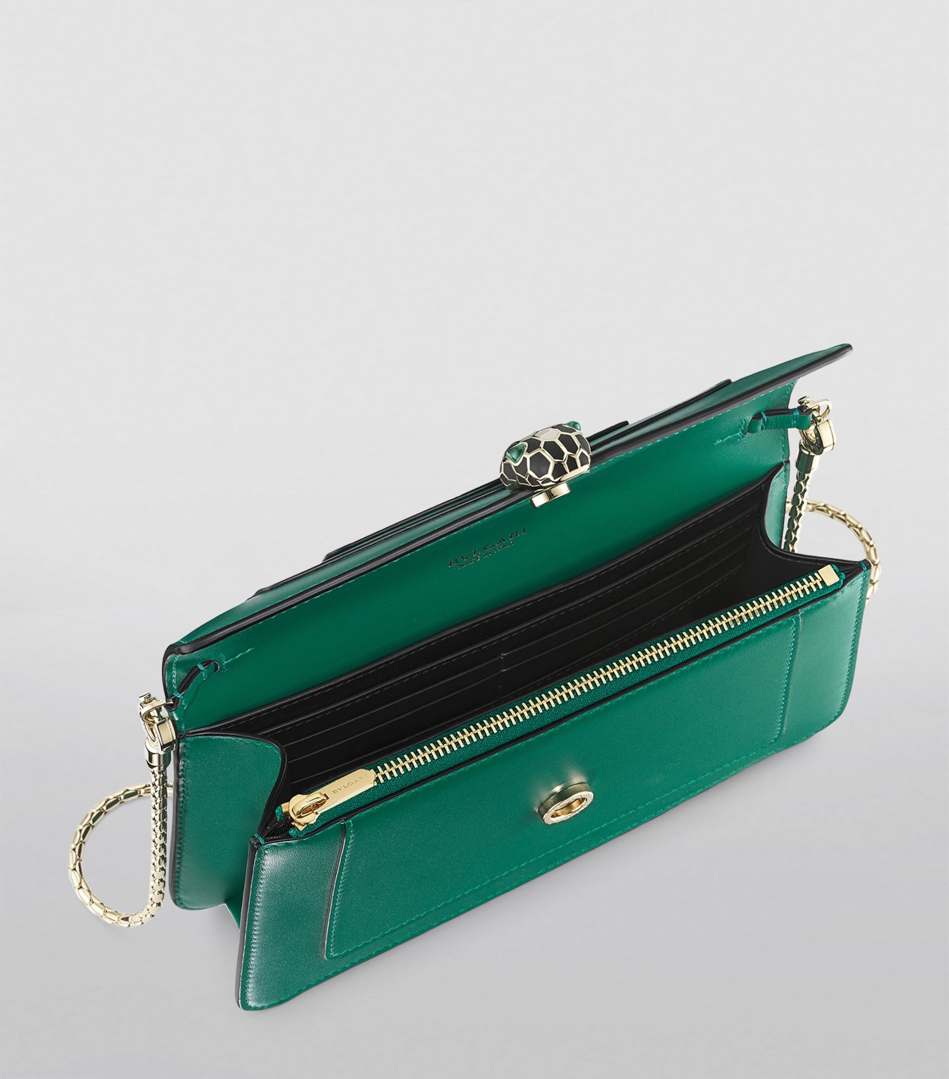 Green Serpenti Forever Chain Wallet