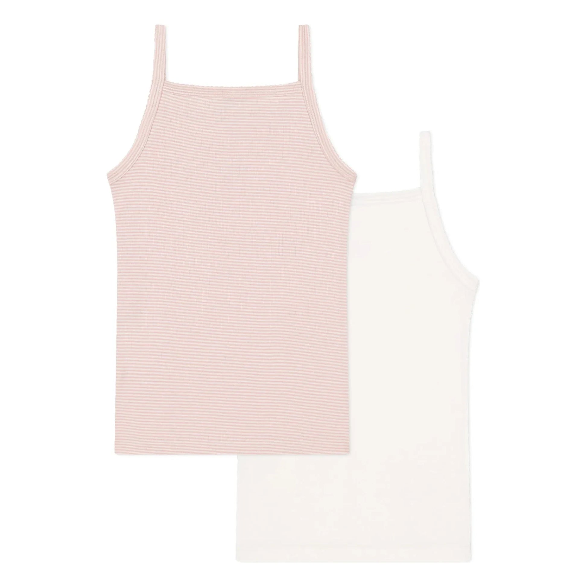 Petit Bateau - Lot 2 Striped Tank Tops | Pink