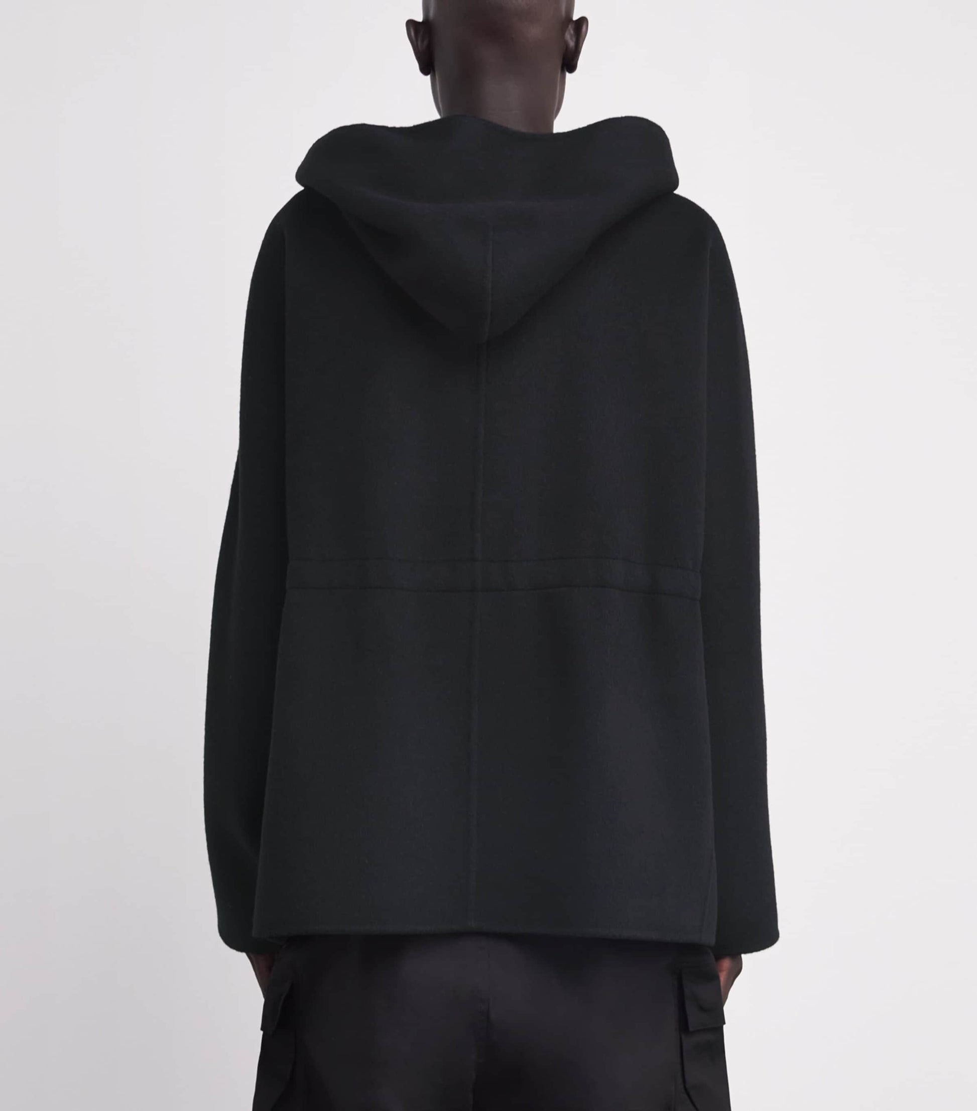 Rick Owens Black Cashmere Double-Faced Tunic Hoodie
