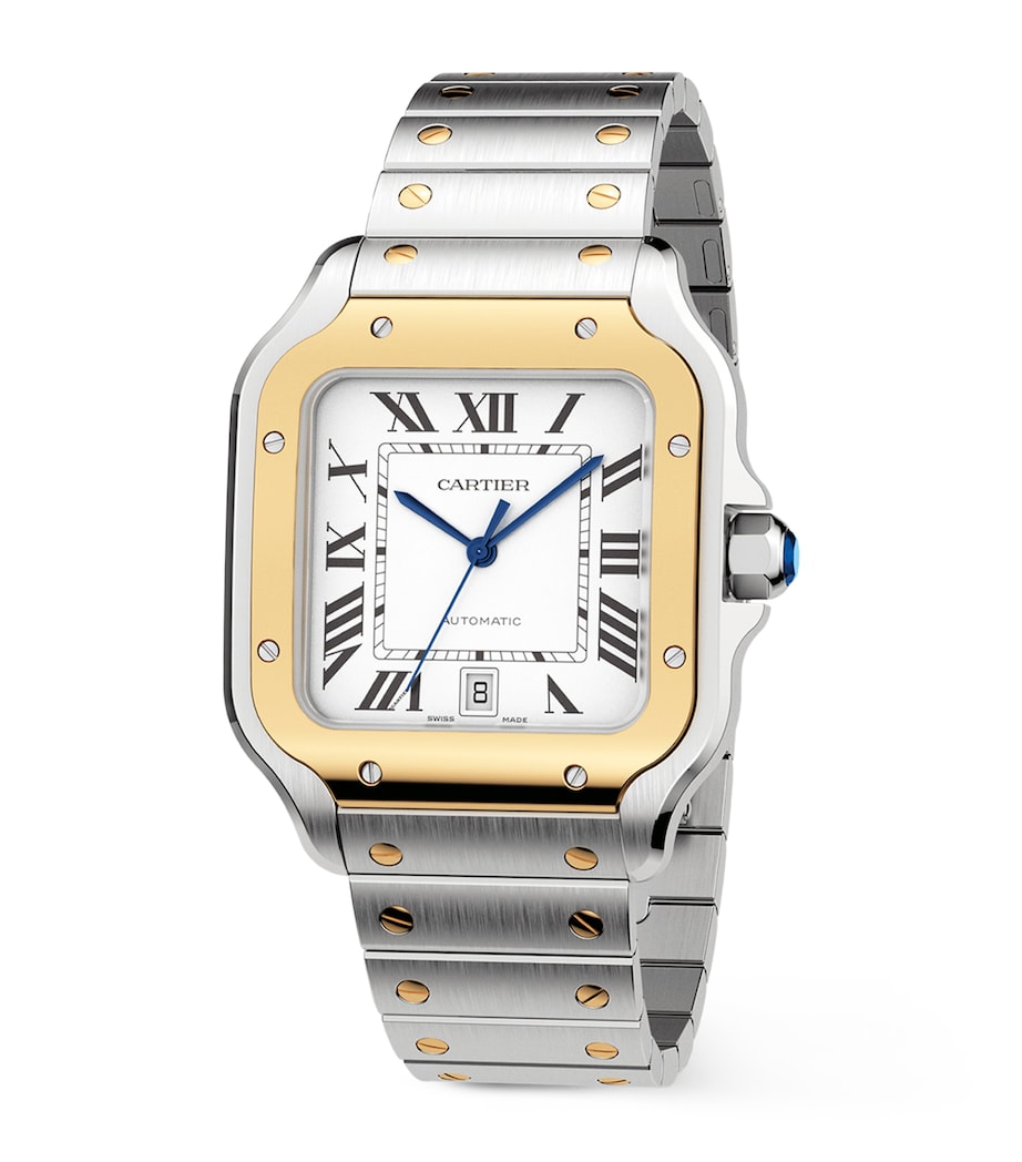 Stainless Steel and Yellow Gold Santos de Cartier Watch 39.8mm