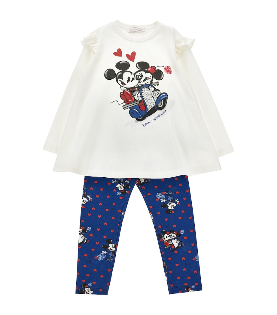 Monnalisa x Disney Mickey Mouse T-Shirt and Leggings Set (2-12 Years)
